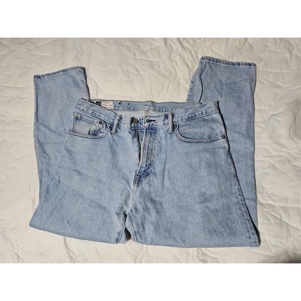 Gap Men’s Straight Crop Jeans 34x32 Light Wash Denim Casual Fit